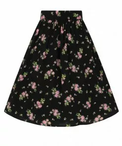 Hell Bunny Bobby Sue Rose 40's Swing Skirt Black 13 Hell Bunny Bobby Sue Rose 40's Swing Skirt Black