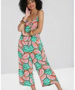 New In Hell Bunny Melonie 70's Jumpsuit Orange Colour