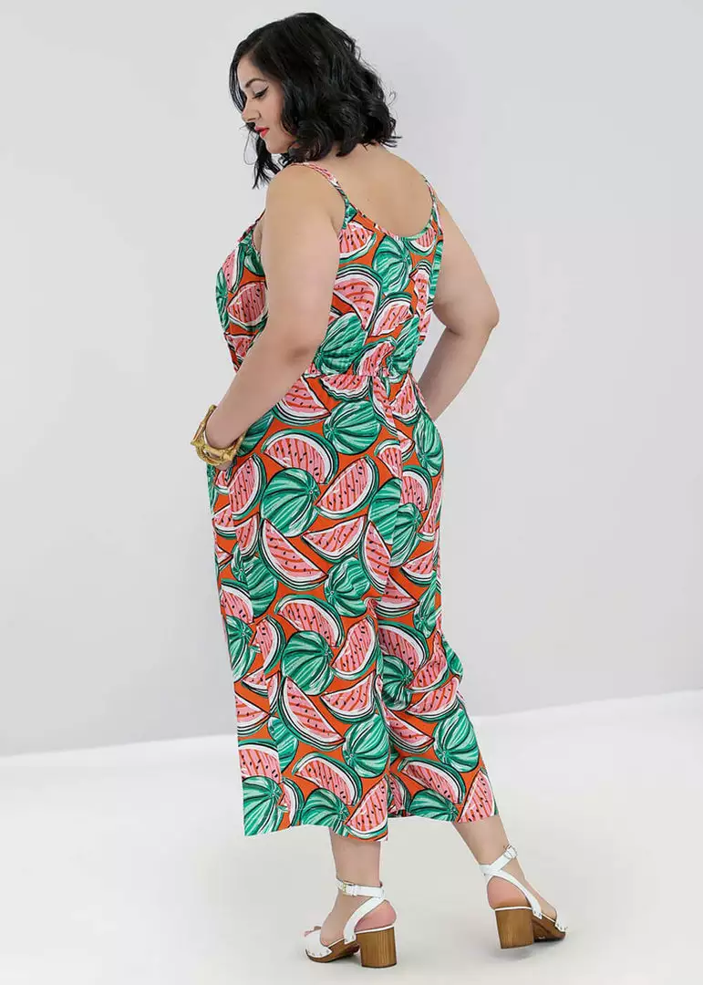 New In Hell Bunny Melonie 70's Jumpsuit Orange Colour 6 New In Hell Bunny Melonie 70's Jumpsuit Orange Colour