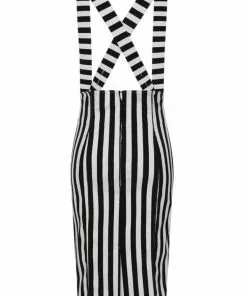 Hell Bunny Otho 40's Pinafore Pencil Skirt Black White New In