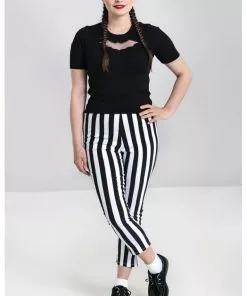 Hell Bunny Otho 60's Trousers Black White