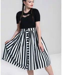 Hell Bunny Juno 50's Swing Skirt Black White New In