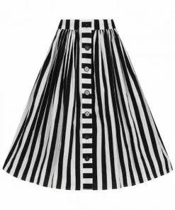 Hell Bunny Juno 50's Swing Skirt Black White New In