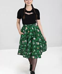 Hell Bunny Hex Spiderweb 50's Swing Skirt Black 13 Hell Bunny Hex Spiderweb 50's Swing Skirt Black