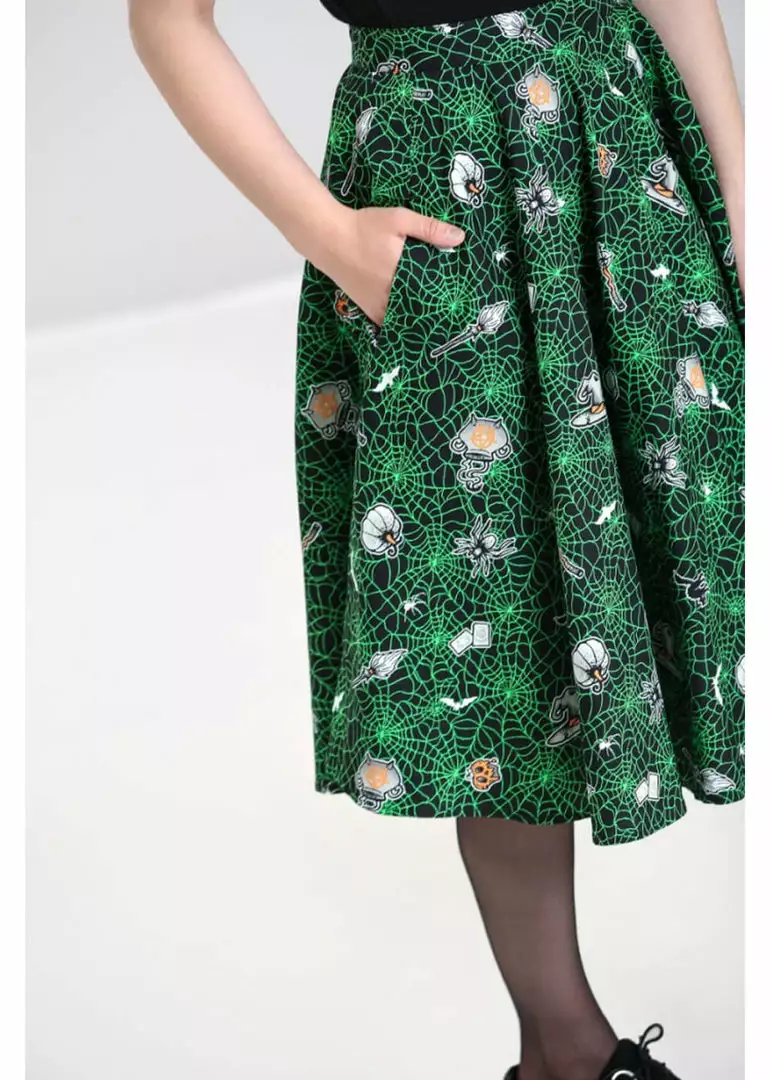 Hell Bunny Hex Spiderweb 50's Swing Skirt Black 8 Hell Bunny Hex Spiderweb 50's Swing Skirt Black