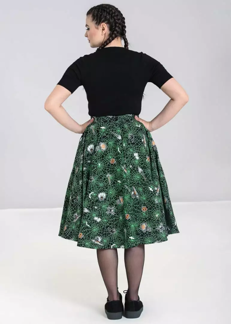 Hell Bunny Hex Spiderweb 50's Swing Skirt Black 7 Hell Bunny Hex Spiderweb 50's Swing Skirt Black