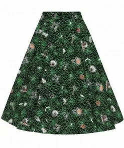 Hell Bunny Hex Spiderweb 50's Swing Skirt Black 16 Hell Bunny Hex Spiderweb 50's Swing Skirt Black
