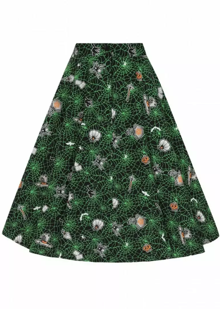 Hell Bunny Hex Spiderweb 50's Swing Skirt Black 9 Hell Bunny Hex Spiderweb 50's Swing Skirt Black