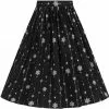 Hell Bunny Belle Snowflake 50's Swing Skirt Black 1 Hell Bunny Belle Snowflake 50's Swing Skirt Black