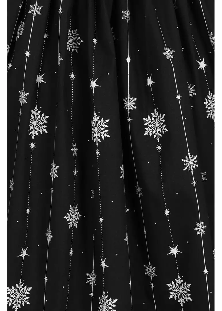 Hell Bunny Belle Snowflake 50's Swing Skirt Black 4 Hell Bunny Belle Snowflake 50's Swing Skirt Black