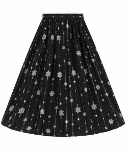 Hell Bunny Belle Snowflake 50's Swing Skirt Black 17 Hell Bunny Belle Snowflake 50's Swing Skirt Black
