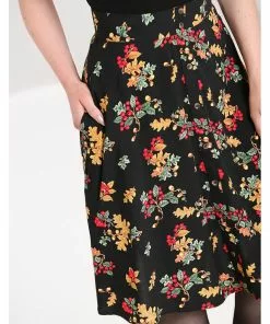 New In Hell Bunny Aurelia 40's A-Line Skirt Black 9 New In Hell Bunny Aurelia 40's A-Line Skirt Black