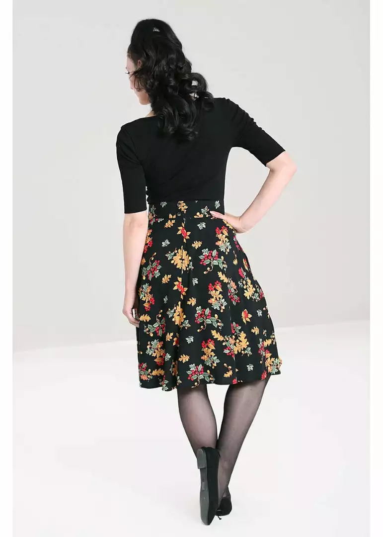 New In Hell Bunny Aurelia 40's A-Line Skirt Black 5 New In Hell Bunny Aurelia 40's A-Line Skirt Black