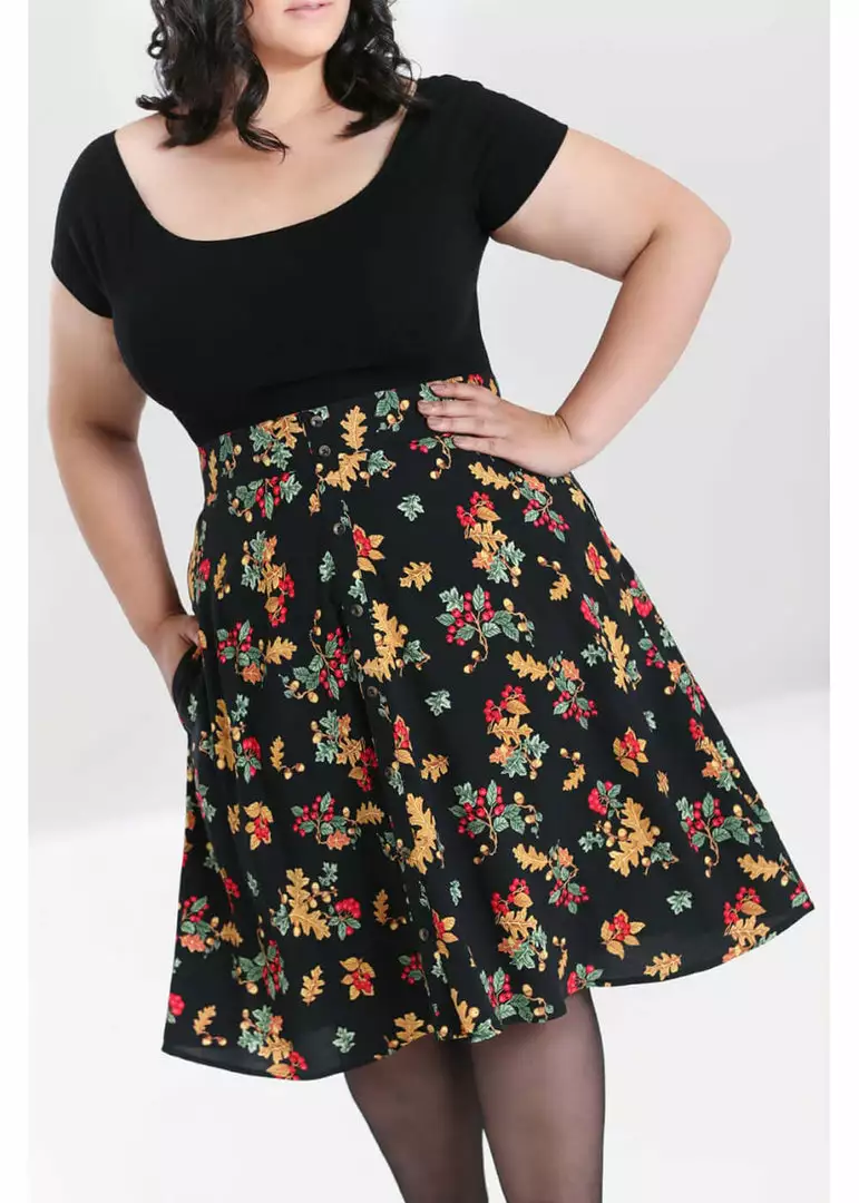 New In Hell Bunny Aurelia 40's A-Line Skirt Black 6 New In Hell Bunny Aurelia 40's A-Line Skirt Black