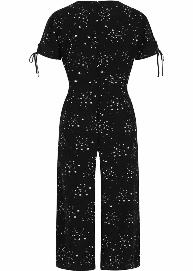 New In Hell Bunny Zodiac 70's Jumpsuit Black 8 New In Hell Bunny Zodiac 70's Jumpsuit Black