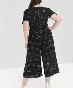 New In Hell Bunny Zodiac 70's Jumpsuit Black 16 New In Hell Bunny Zodiac 70's Jumpsuit Black