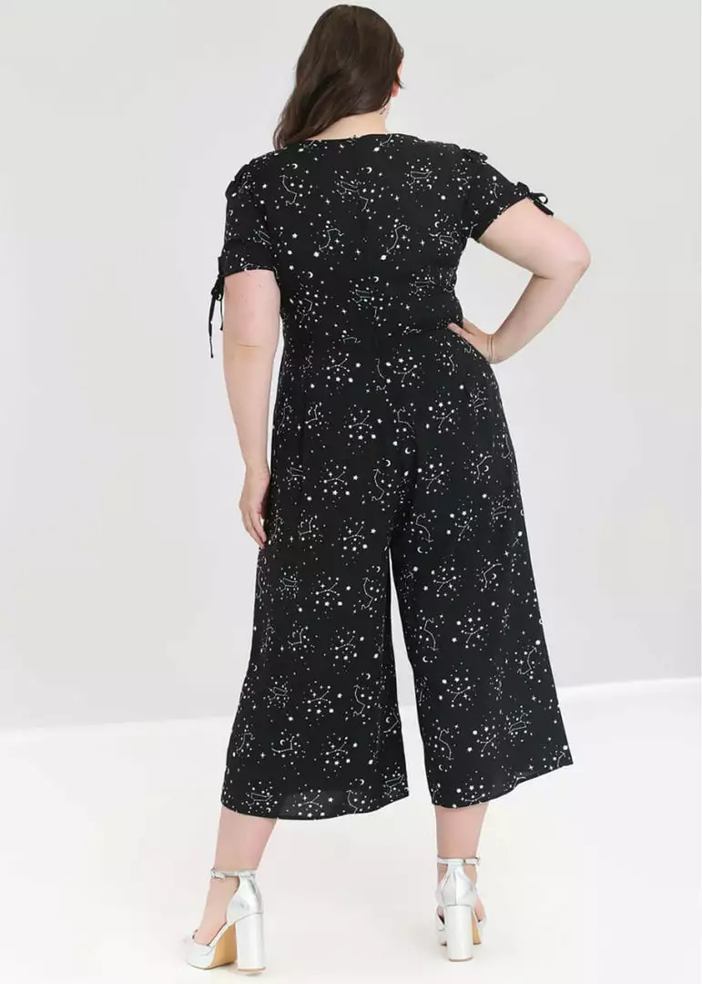 New In Hell Bunny Zodiac 70's Jumpsuit Black 9 New In Hell Bunny Zodiac 70's Jumpsuit Black