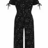 New In Hell Bunny Zodiac 70's Jumpsuit Black