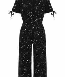 New In Hell Bunny Zodiac 70's Jumpsuit Black