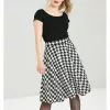Hell Bunny Blake Houndstooth 60's A-Line Skirt Black White 2 Hell Bunny Blake Houndstooth 60's A-Line Skirt Black White