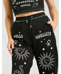 Hell Bunny Ouija Joggers Black New In