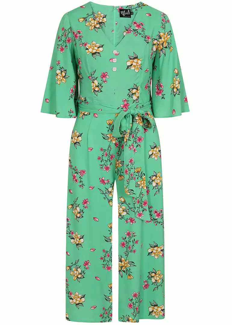 New In Hell Bunny Adelina 70's Jumpsuit Mint Green 3 New In Hell Bunny Adelina 70's Jumpsuit Mint Green