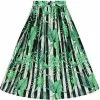 New In Hell Bunny Solana Leaves 50's Swing Skirt Black White