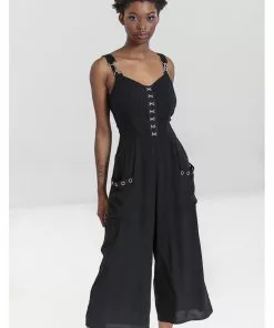 Hell Bunny Tabitha 80's Jumpsuit Black