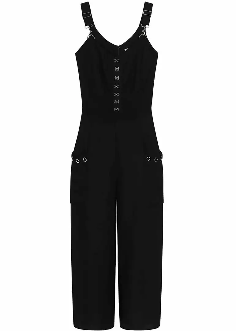 Hell Bunny Tabitha 80's Jumpsuit Black 4 Hell Bunny Tabitha 80's Jumpsuit Black