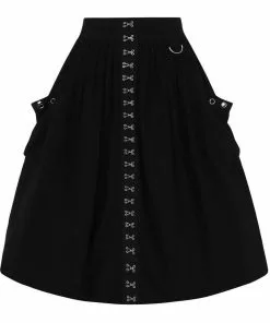 Hell Bunny Tabitha 80's Skirt Black