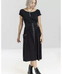 Hell Bunny Tabitha 80's Skirt Black