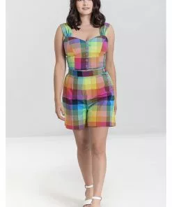 Hell Bunny Lucia Rainbow 50's Shorts Trousers Multi New In