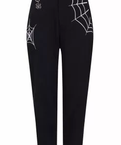 Hell Bunny Miss Muffet Spiderweb Trousers Black New In