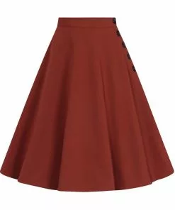 Hell Bunny Ravenwood 40's Swing Skirt Brown New In