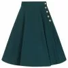 Hell Bunny Ravenwood 40's Swing Skirt Petrol Blue New In 2 Hell Bunny Ravenwood 40's Swing Skirt Petrol Blue New In