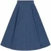 Hell Bunny Abi 50's Swing Skirt Navy