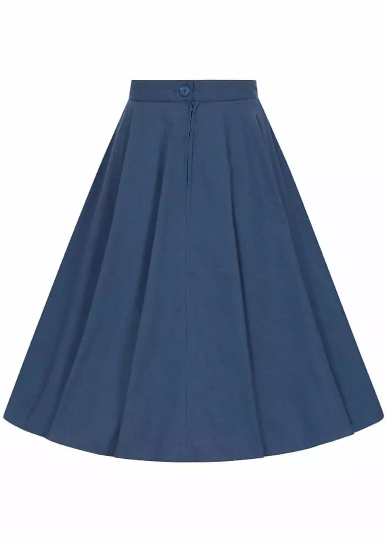 Hell Bunny Abi 50's Swing Skirt Navy 8 Hell Bunny Abi 50's Swing Skirt Navy