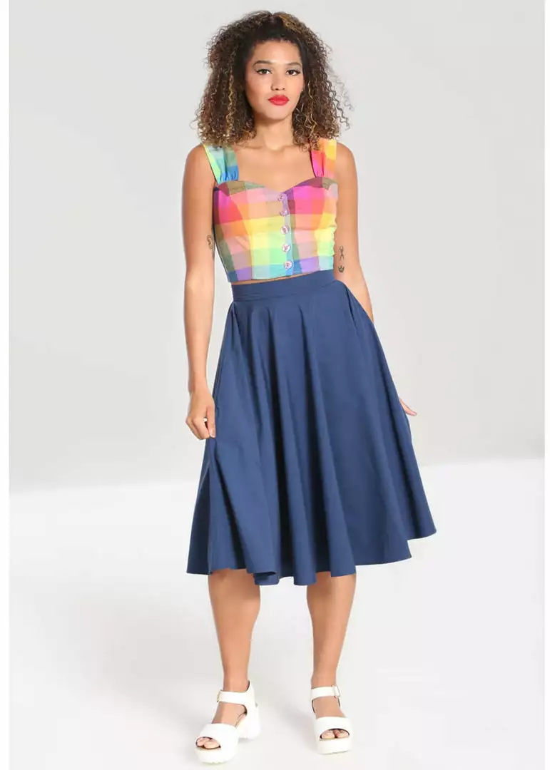 Hell Bunny Abi 50's Swing Skirt Navy 6 Hell Bunny Abi 50's Swing Skirt Navy