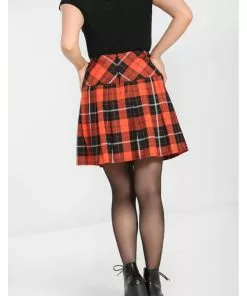 Hell Bunny Clementine Tartan 60's Mini Skirt Orange 17 Hell Bunny Clementine Tartan 60's Mini Skirt Orange