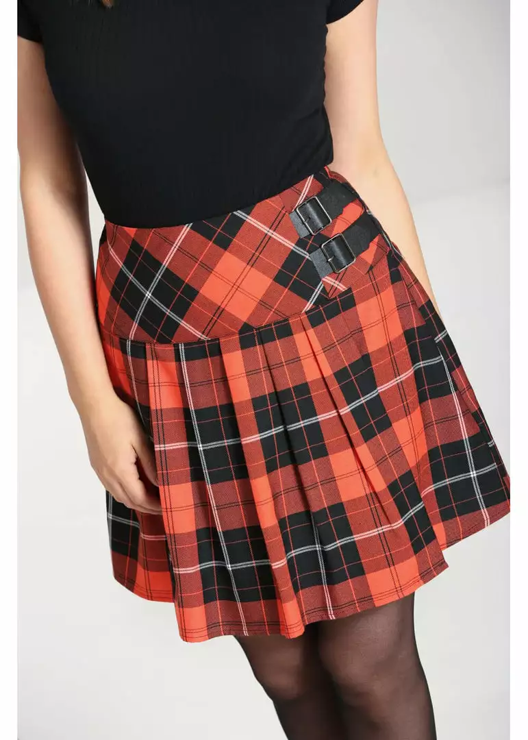 Hell Bunny Clementine Tartan 60's Mini Skirt Orange 5 Hell Bunny Clementine Tartan 60's Mini Skirt Orange