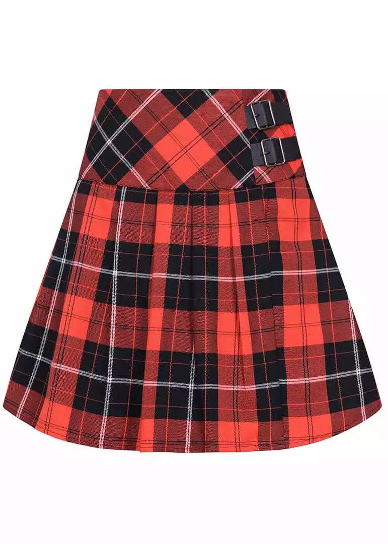 Hell Bunny Clementine Tartan 60's Mini Skirt Orange 3 Hell Bunny Clementine Tartan 60's Mini Skirt Orange