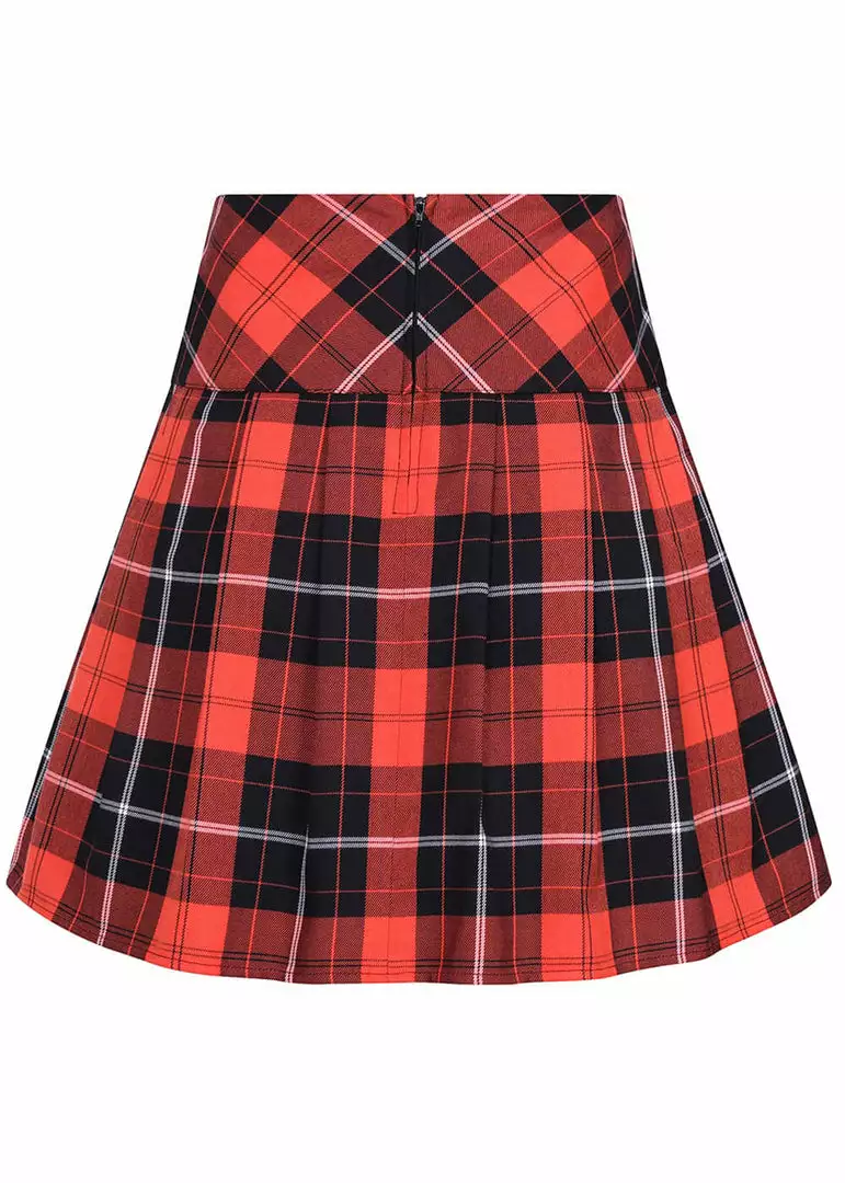 Hell Bunny Clementine Tartan 60's Mini Skirt Orange 7 Hell Bunny Clementine Tartan 60's Mini Skirt Orange