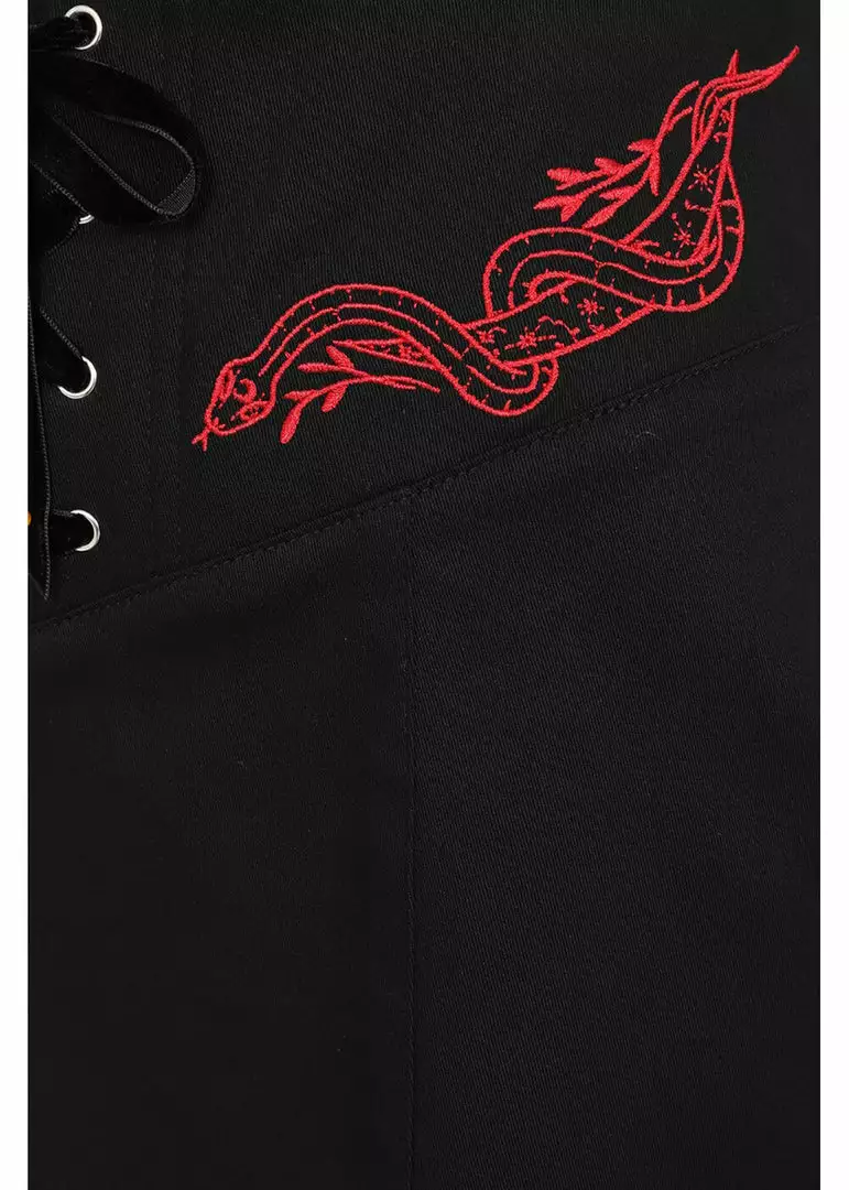 Hell Bunny Tallulah Snake 60's Mini Skirt Black 6 Hell Bunny Tallulah Snake 60's Mini Skirt Black