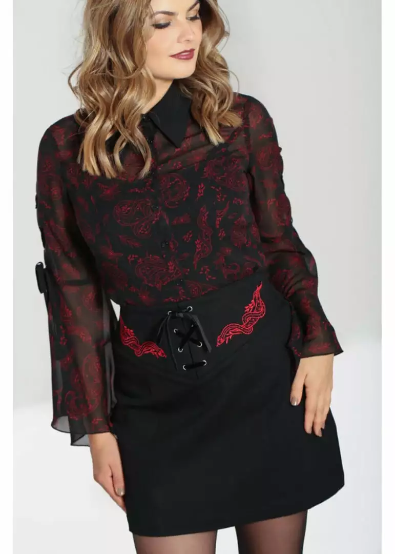 Hell Bunny Tallulah Snake 60's Mini Skirt Black 4 Hell Bunny Tallulah Snake 60's Mini Skirt Black