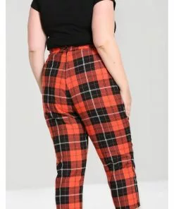 Hell Bunny Clementine Tartan 60's Trousers Orange New In 11 Hell Bunny Clementine Tartan 60's Trousers Orange New In