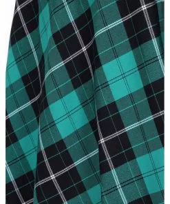 New In Hell Bunny Beryl Tartan 50's Swing Skirt Green 15 New In Hell Bunny Beryl Tartan 50's Swing Skirt Green