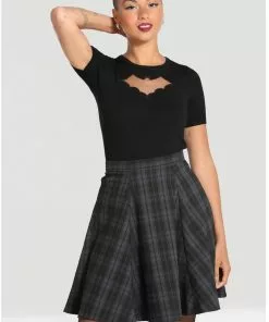 Hell Bunny Gail 50's Skater Skirt Grey