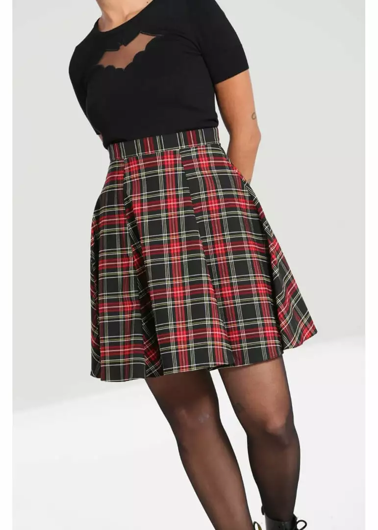 New In Hell Bunny Smith 50's Skater Skirt Black Red 4 New In Hell Bunny Smith 50's Skater Skirt Black Red