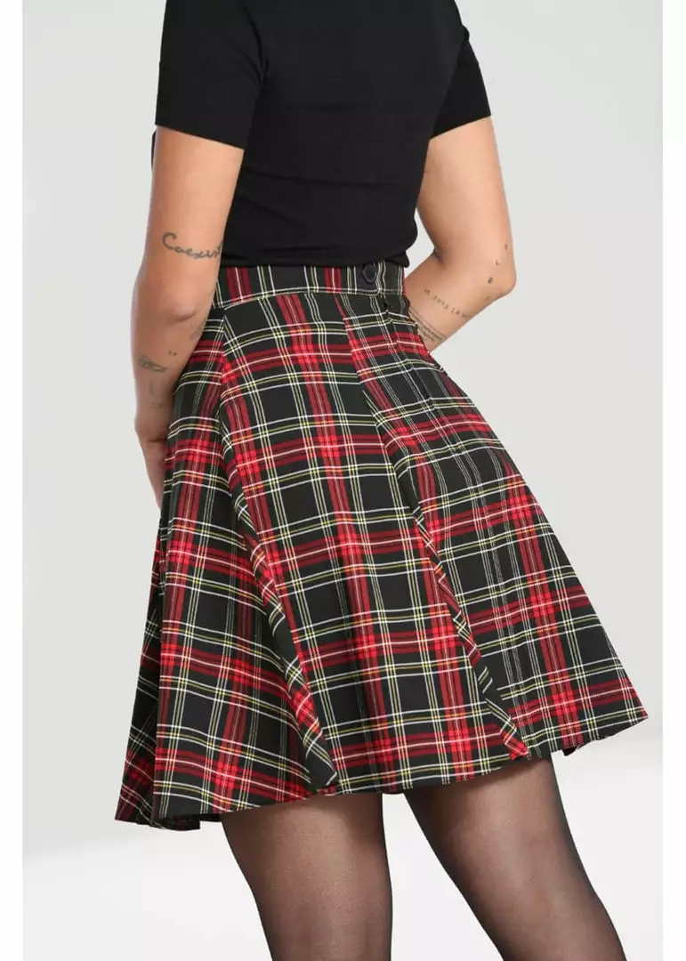 New In Hell Bunny Smith 50's Skater Skirt Black Red 6 New In Hell Bunny Smith 50's Skater Skirt Black Red