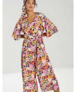 Hell Bunny Nadine 60's Jumpsuit Multi Colour
